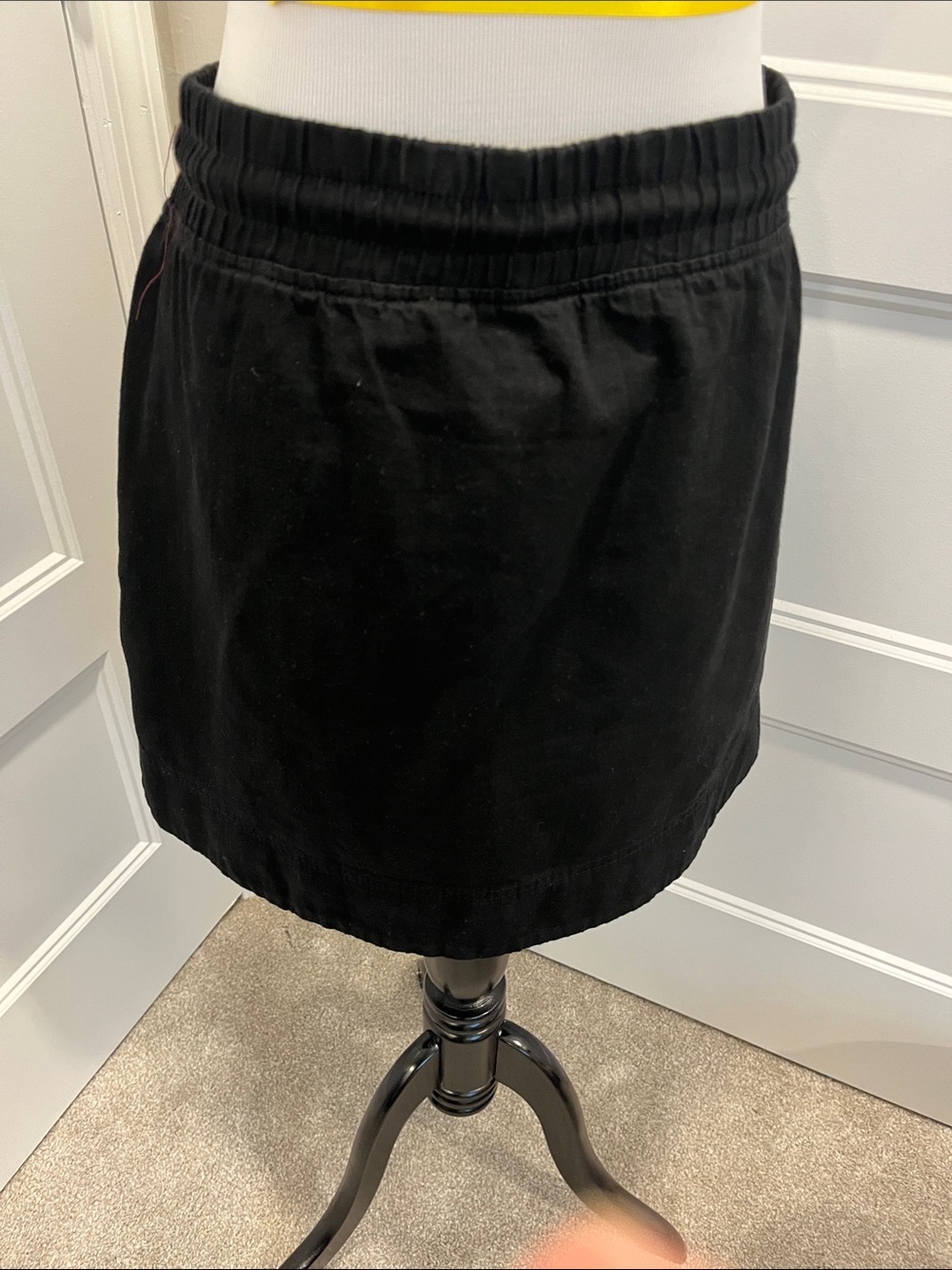 Black Drawstring Cotton Skirt - Women size Xs - Picture 4 of 5